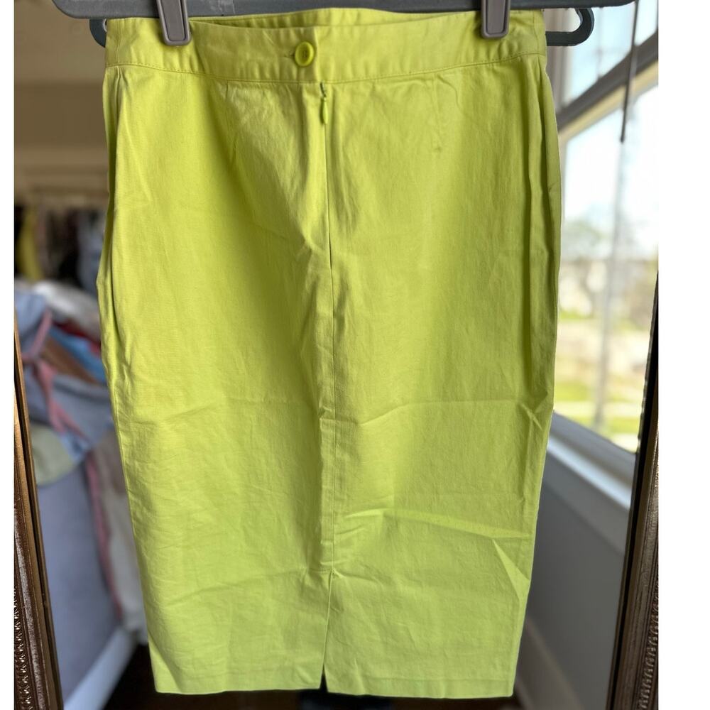 Y2K Dolce & Gabbana D&G Lime Green Knee Length Skirt | Size 26/4 - Picture 2 of 6